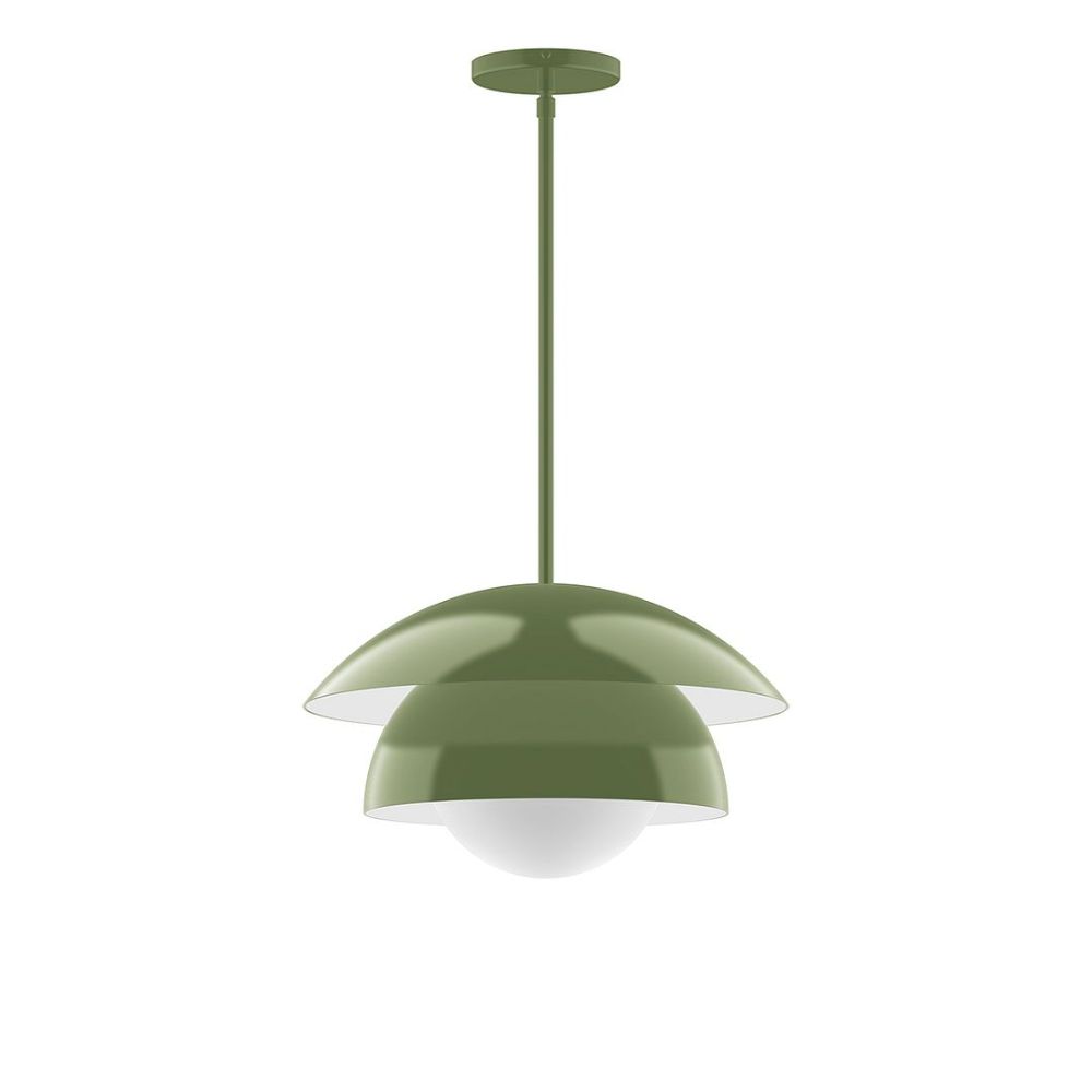 Montclair Lightworks STGX446-G15-22 16" Nest Stem Hung Pendant Fern Green Finish